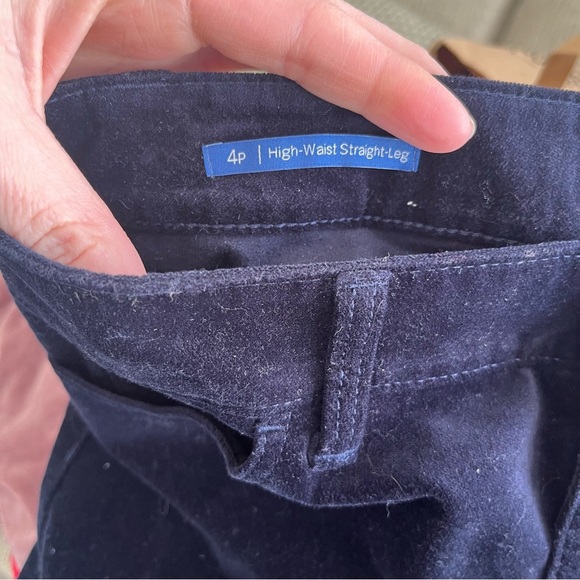 Talbots Pants Women's 4P Petite High Waist Straight Leg Blue Velveteen - Picture 6 of 9